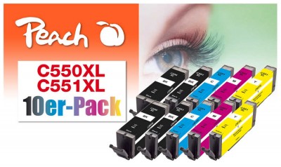 Pack de 5 Cartouches d'Encre Compatibles Canon PGI-550XL - CLI-551XL